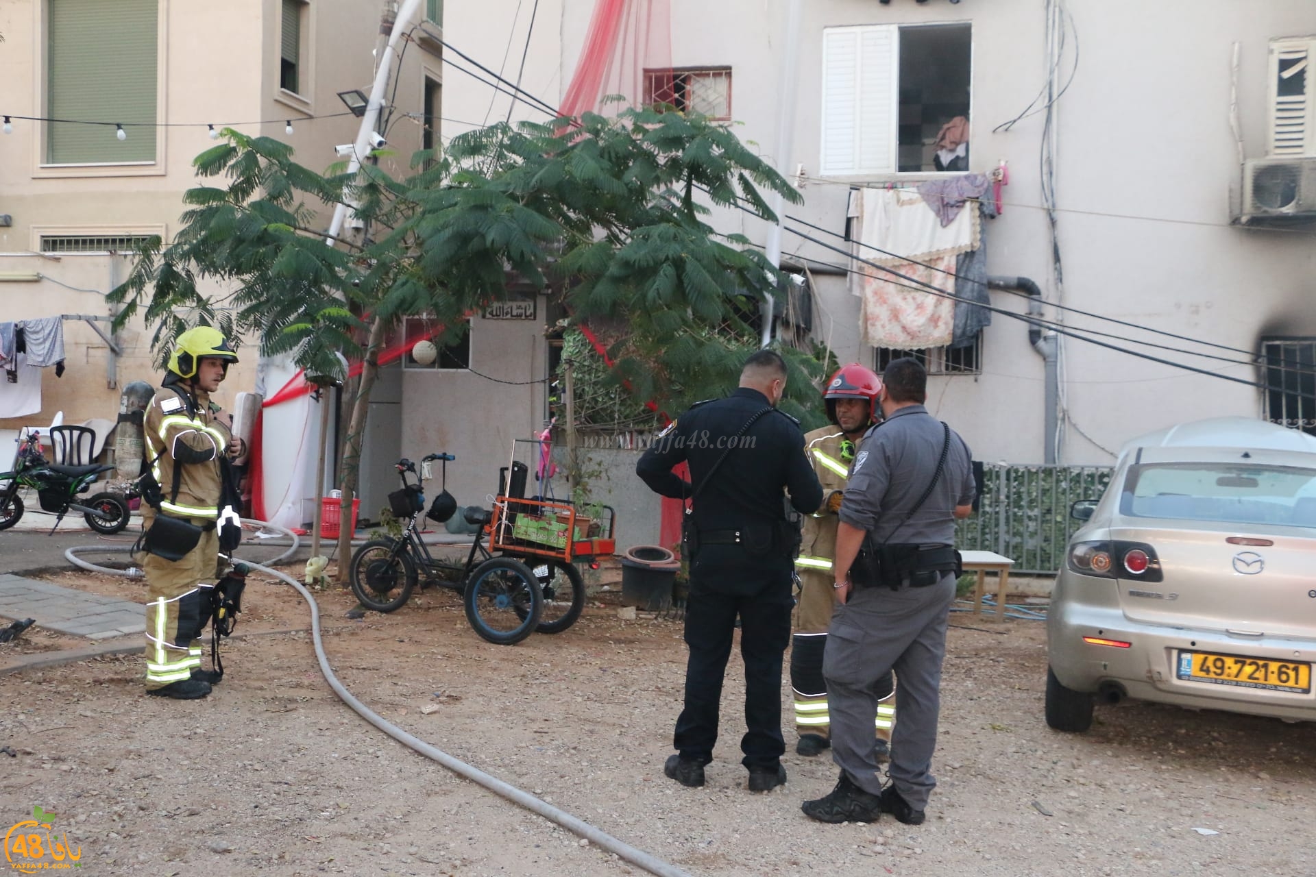 يافا: حريق داخل أحد البيوت في حي الجبلية